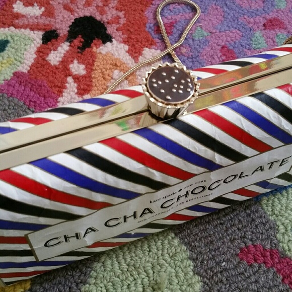 Kate Spade Cha Cha Chocolate Striped Clutc… - Picture 7 of 8